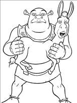 coloriage shrek et l ane